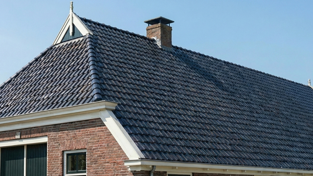 Geimpregneerd antraciet dak project | Dakreinigingsdiensten